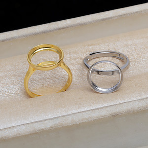 Ensemble de boucles d'oreilles pendantes en argent S925, anneau, perle de nacre de 13,5 mm, accessoires de bricolage, plaqué or 14 carats, base plate vide, 5283 - Product Image 4