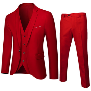 Nuevo <span class=keywords><strong>Traje</strong></span> de Tres Piezas para Hombre, Color Sólido, Formal, Blazers de Manga Larga, Pantalones Largos, Cuello Camisero, Corte Entallado, <span class=keywords><strong>Traje</strong></span> de Noche, Conjunto de Negocios - Product Image 1