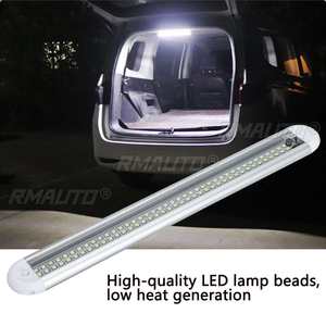 ไฟตกแต่งภายในรถยนต์ 2 ชิ้น 12V 120LED แบบแถบ สำหรับรถตู้ รถบัส รถคาราวาน พร้อมสวิตช์เปิด/ปิด 12W ไฟท้ายรถยนต์ ไฟส่องห้องเก็บสัมภาระ - Product Image 4
