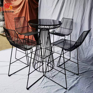 SMOOTH Drum Shape Black Wire Cocktail Bar Wedding <strong>Table</strong> <strong>Dinning</strong> Metal Frame Banquet Ceremony Hotel <strong>Decoration</strong> - Product Image 1