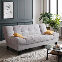 Sofá Cama Plegable Convertible Moderno y Portátil, Tapizado en Tela con Estructura Metálica, 3 Plazas, Respaldo Acolchado, para Sala de Estar o Baño