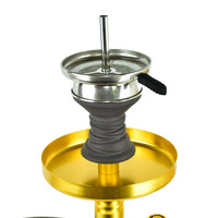 Narguilé de luxe jaune de haute qualité en acier inoxydable Shisha ensemble de fumer pour bar salon narguilé en verre