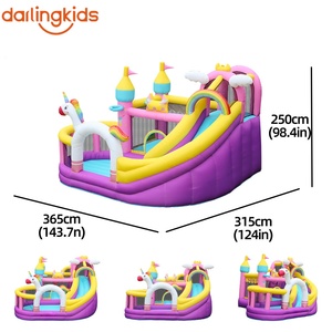 Toboggan gonflable pour enfants DarlingKids, petit château avec toboggan, structure de divertissement gonflable pour enfants - Product Image 4