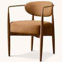 Fauteuils de salle à manger de luxe en bois de chêne et cuir pour la maison