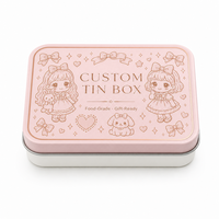 Boîte en étain de qualité alimentaire, boîte en métal rectangulaire pour cadeaux, couvercle à bords roulés, finition mate, feuille d'or rose, emballage pour chocolats et bonbons