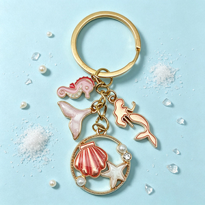 Porte-clés en métal motif poisson de dessin animé Marine World, pendentif poisson en alliage de zinc, cadeau personnalisé pour la promotion du tourisme balnéaire - Product Image 1