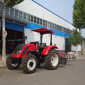 Chalion Grote 4WD 100HP Mini Farm Tractor Prijs Landbouw 100HP 4*4 Compact Landbouwtractor Met Loader En Backhoe