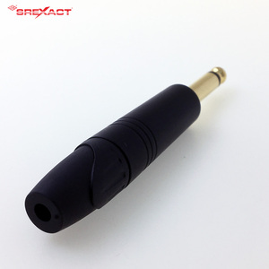 Conector Profesional de Audio de 6.3mm, Aluminio Anodizado Negro, Contacto de Cobre Chapado en Oro - Product Image 3