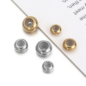 Stainless Steel Rubber Ring Positioning <b>Beads</b> Round Spacer <b>For</b> <b>Bracelet</b> Making Jewelry Accessories 8mm 10mm 12mm - Product Image 2