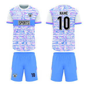 <span class=keywords><strong>Maillot</strong></span> de football unisexe au design turquoise blanc personnalisé ensemble de hauts de taille adulte service OEM d'impression par sublimation disponible - Product Image 5