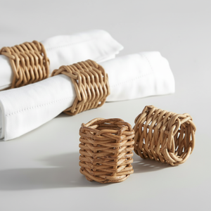 Vente en gros pas cher Anneau de serviette en rotin pour décoration de table avec strass et bling Anneau à boucle pour serviette de table - Product Image 1