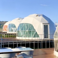 Serre en verre transparent Foerstine, tente de luxe, tente de glamping, structure en acier, dôme géodésique à vendre