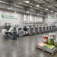 Máquina de Impresión y Fabricación de Envases de Papel Desechables para Alimentos, con Prensa Flexográfica en Línea de Unidades Horizontales y Procesamiento Rollo a Rollo