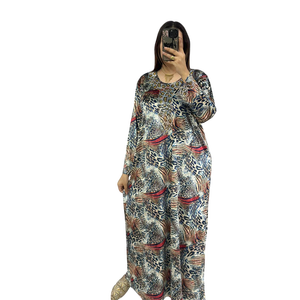 Lujosa Abaya Larga de Terciopelo de Seda Bordada con Flores, Transpirable, para Verano, Elegante, Modesta, de Corte Holgado, Vestido de Noche Tipo Caftán - Product Image 1