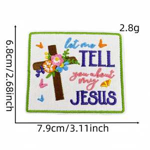 Jesús <span class=keywords><strong>te</strong></span> ama bordado hierro en frase parches de Dios inspiradores - Product Image 4