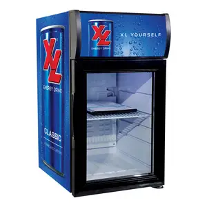 라이트 박스 소형 유리 선반 도어 조정 가능한 온도 제어 냉장고 냉장고 냉동고