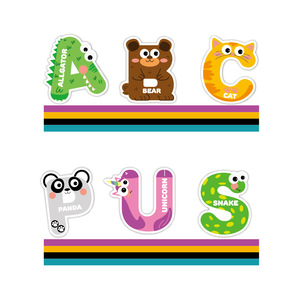 Etiquetas Adhesivas de Vinilo con Letras de Animales de Dibujos Animados Coloridos y Lindos, Resistentes al Agua, para Recompensas Educativas Infantiles - Product Image 6