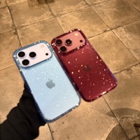 Coque de téléphone tendance en matériau semi-transparent scintillant avancé pour iPhone 18 Pro Max, compatible Apple 17 Pro, anti-chute 16/15