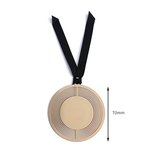 Marcapáginas de Metal de Acero Inoxidable Color Dorado con Diseño Redondo Personalizado y Cinta - Product Image 3