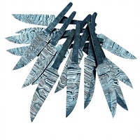 Couteau de poche artisanal à lame vierge en acier Damas, manche en acier Damas, pour la chasse, l'extérieur et usage industriel, haute qualité 58HRC