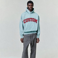 Sweat-shirts à capuche streetwear surdimensionnés en coton brodé, avec strass et effet vieilli, motif araignée, design personnalisé pour hommes