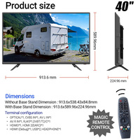 40 pouces Web OS Camping RV TV VESA WiFi BT Car Charger Wall Mount Smartphone Mirroring Telesivion Caravan Android Smart DC 12V TV