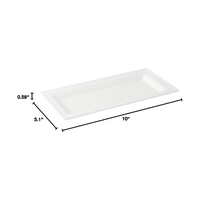 Assiette rectangulaire jetable en canne à sucre, plateau à gâteau rectangulaire de 8'' et 12'', boîte à emporter biodégradable