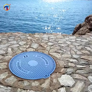 Couvercle de manhole d'évacuation des eaux usées en composite SMC / plastique renforcé de fibres de verre FRP de 650 mm - Product Image 5