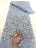 LS815 Tissu de broderie de paillettes de cristal haut de gamme pour robe de mariée