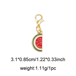 Breloques 3D en émail en forme de fruits (ananas, cerise, avocat, fraise) avec fermoir mousqueton pour porte-clés et bijoux DIY - Product Image 6