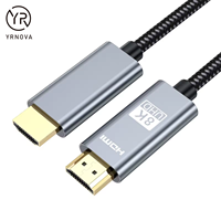 Kabel HD MI 2.1 Metal Head dengan Selubung Nilon 8K 60Hz 4K 120Hz untuk Kamera dan PC, ukuran 1m 2m 3m 5m
