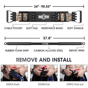 Innstar Multi Home Bench Press avec barre de <span class=keywords><strong>Pilates</strong></span> Bandes de résistance Équipement d'exercice - Product Image 3