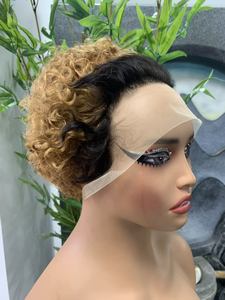 Precio de fábrica 13*4 pelucas de pelo corto de encaje colección de Peluca de cabello humano de alta calidad - Product Image 3