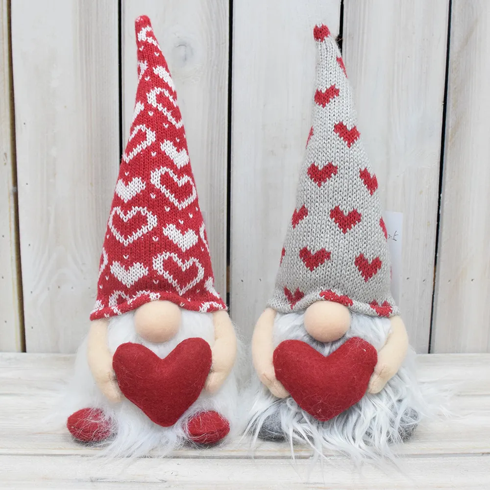 New Factory Decor Gonk Gnomos Rudolph Scandinavian Santa Valentine Day Light Up Heart Gnomes For Valentines Day
