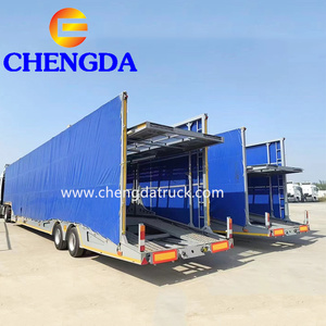Nouveau 2 3 essieux double pont <span class=keywords><strong>porte</strong></span>-<span class=keywords><strong>voiture</strong></span> remorque 5 6 7 8 véhicule <span class=keywords><strong>porte</strong></span> semi-remorque camion remorque à vendre - Product Image 2
