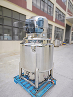 Cuve de mélange en acier inoxydable à double paroi pour chauffage au gaz GPL avec homogénéisateur et agitateur