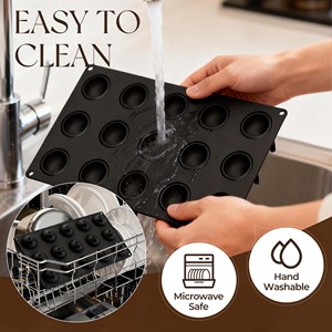 MUYULINS Factory 15-cavity Teardrop LFGB Platinum Grade Non-stick BPA-free <b>Silicone</b> Mousse Cake Mold - Product Image 4