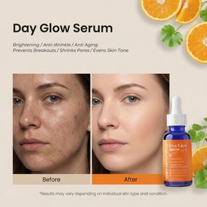 Suero Facial Coreano OEM ODM con 20% de <span class=keywords><strong>Vitamina</strong></span> <span class=keywords><strong>C</strong></span> y Ácido Hialurónico + Ácido Ferúlico <span class=keywords><strong>CE</strong></span>, Potente Antienvejecimiento, Antiarrugas y Blanqueador - Product Image 3