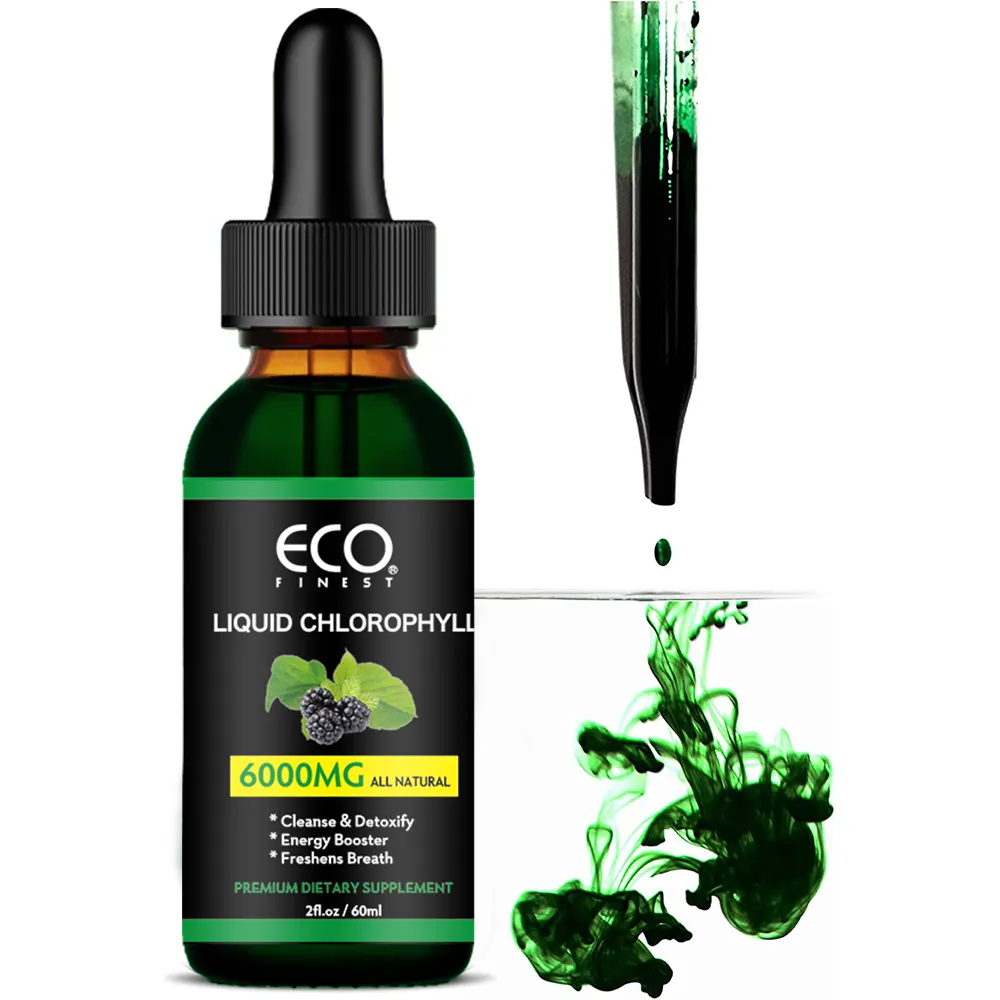 Chlorophyll Liquid Natural Detocx Support 60ml Kräuter masse 5000mg Flüssige Chlorophyll-Tropfen-916012