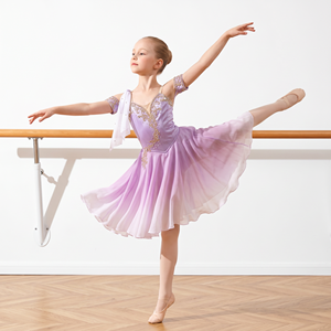 Vestido de Ballet Romántico Morado Ombre, Falda de Actuación de Cupido, Vestido Largo de Ballet de Cuento de Hadas para Niñas, Traje de Competición de Bailarina - Product Image 1