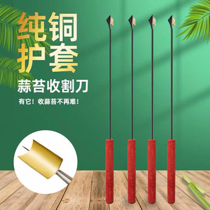 Garlic Scape Cutter Alloy Steel Straight <b>Edge</b> Red Handle Harvesting <b>Tool</b> - Product Image 1