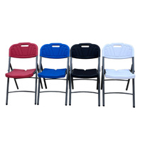 Chaise pliante d'extérieur en plastique HDPE avec structure métallique - Chaise portable pour jardin, bureau et formation (style moderne et épuré)
