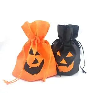 Bolsa de dulces de Halloween Bolsa de almacenamiento de aperitivos de Nochebuena Bolsa de cordón no tejida