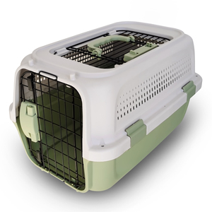Cage de transport pour animaux de compagnie, grande, robuste, noire, en plastique PP, sur roulettes, conforme IATA, pour le transport aérien, portable, pour chiens et chats - Product Image 2