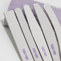 Limes à ongles grises double face en vrac, grain 100/180, bandes de polissage pour salon, fournitures professionnelles de manucure et de soin des ongles