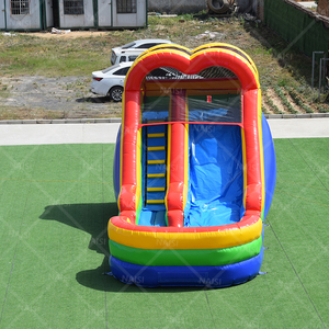 Blow up Water Castle Blue Water Rides Patio trasero Toboganes de agua inflables <span class=keywords><strong>con</strong></span> Splash Pool Kids Summer Slide Jumper Bouncy House - Product Image 6