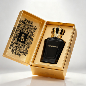 Botella de Perfume Cuadrada Mate de Lujo de 50 ml con Pulverizador, Tapa Dorada, Logotipo Personalizado, Caja de Perfume con Degradado, Embalaje para Aceite de Perfume - Product Image 2