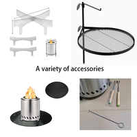 Poêle à bois en acier inoxydable autoportant, barbecue de camping en plein air, foyer sans fumée pour patio, usage domestique