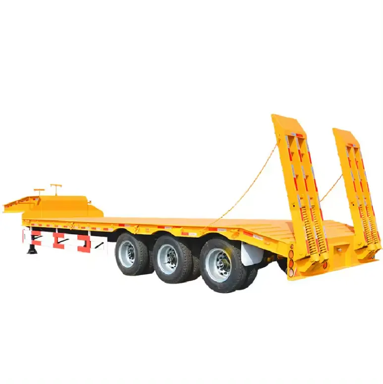 3axle 4 axle Low bed loader 50 -120 ton lowboy heavy machinery trailersemi Trailer for sale