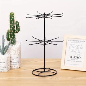 Keychain Holder Display <b>Stand</b> Rack Black Metal Jewelry Organizer Tower Necklace <b>Tree</b> Bracelet Display <b>Stand</b> W/Hairclip Holder - Product Image 6